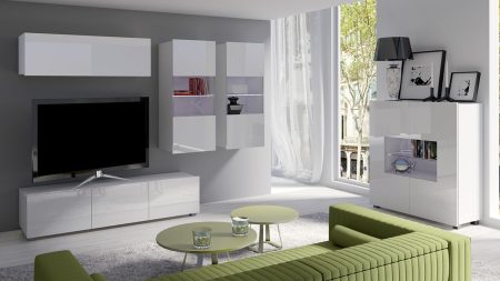 Nappali szett Providence B110 (Fehér + Fényes fehér) Pécs Bútor boltok bútor webáruházak Baranya megye Bútor | Nappali bútorok | Modern stílusú szakaszok