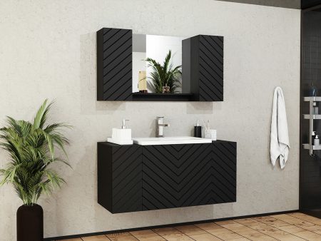 Fürdőszoba garnitúra Comfivo E102 (Fekete + Grafit) Pécs Bútor boltok bútor webáruházak Baranya megye Bútor | Fürdőszoba bútorok | Fürdőszoba garnitúrák