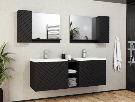 Fürdőszoba garnitúra Comfivo E105 (Fekete + Grafit) Pécs Bútor boltok bútor webáruházak Baranya megye Bútor | Fürdőszoba bútorok | Fürdőszoba garnitúrák
