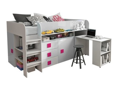 Ágy Hartford 190 (Fehér + Fényes fehér + Fényes rózsaszínű) Pécs Bútor boltok bútor webáruházak Baranya megye Bútor | Ágyak