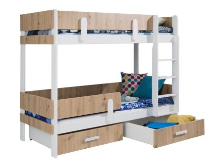 Emeletes ágy Henderson 144 (Fehér + Artisan tölgy) Pécs Bútor boltok bútor webáruházak Baranya megye Bútor | Emeletes ágyak
