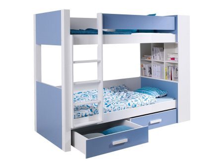 Emeletes ágy Henderson 142 (Fehér + Kék) Pécs Bútor boltok bútor webáruházak Baranya megye Bútor | Emeletes ágyak