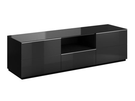 Tv-állvány Austin U109 (Fekete + Fényes fekete) Pécs Bútor boltok bútor webáruházak Baranya megye Bútor | Nappali bútorok | Nappali tv állványok