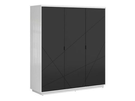 Szekrény Boston CE116 (Fényes fehér + Matt fekete) Pécs Bútor boltok bútor webáruházak Baranya megye Bútor | Gardróbszekrények | Szekrények zsanéros ajtókkal