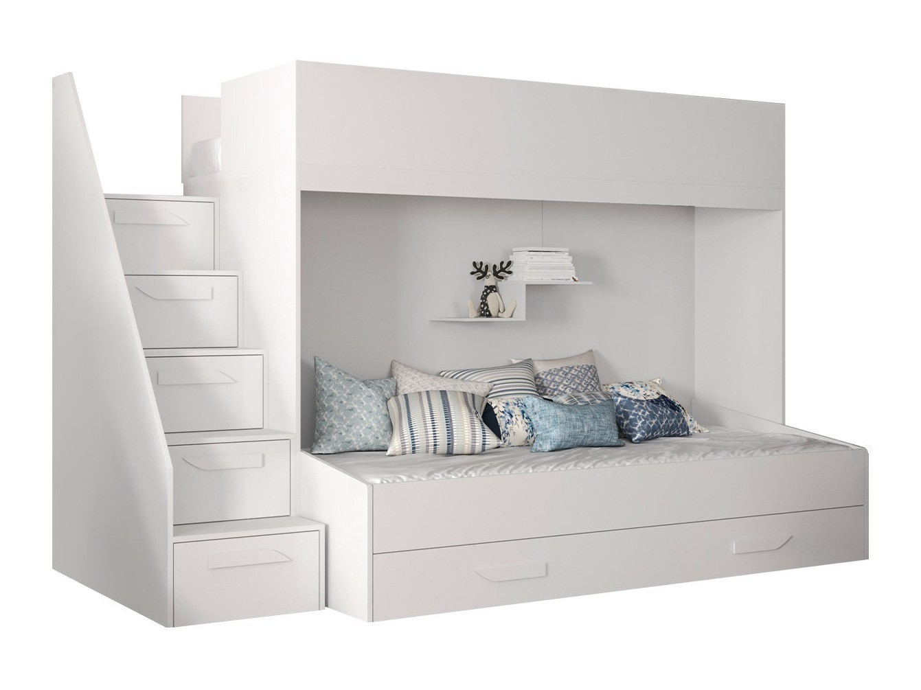 Emeletes ágy Hartford 356 (Fehér + Fényes fehér) Pécs Bútor boltok bútor webáruházak Baranya megye Bútor | Emeletes ágyak