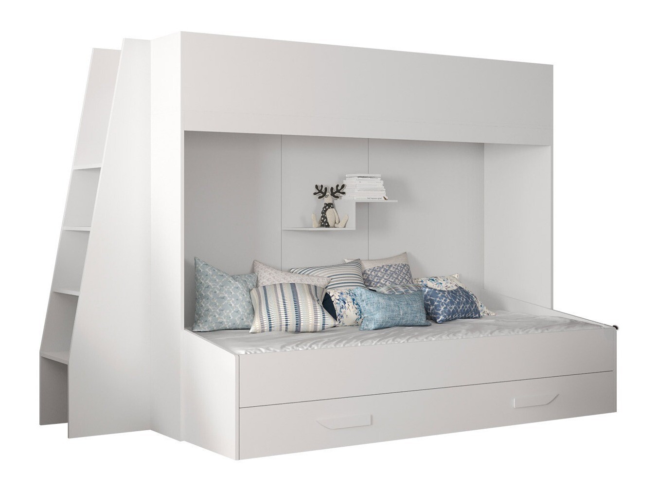 Emeletes ágy Hartford 357 (Fehér + Fényes fehér) Pécs Bútor boltok bútor webáruházak Baranya megye Bútor | Emeletes ágyak