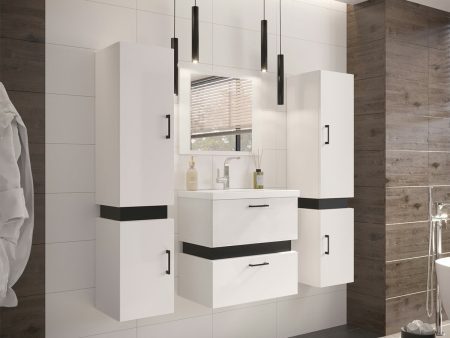 Fürdőszoba garnitúra Hartford C101 (Fehér + Fekete) Pécs Bútor boltok bútor webáruházak Baranya megye Bútor | Fürdőszoba bútorok | Fürdőszoba garnitúrák