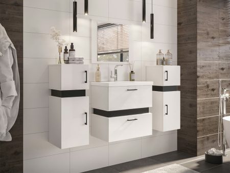 Fürdőszoba garnitúra Hartford C105 (Fehér + Fekete) Pécs Bútor boltok bútor webáruházak Baranya megye Bútor | Fürdőszoba bútorok | Fürdőszoba garnitúrák