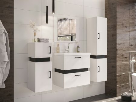 Fürdőszoba garnitúra Hartford C100 (Fehér + Fekete) Pécs Bútor boltok bútor webáruházak Baranya megye Bútor | Fürdőszoba bútorok | Fürdőszoba garnitúrák