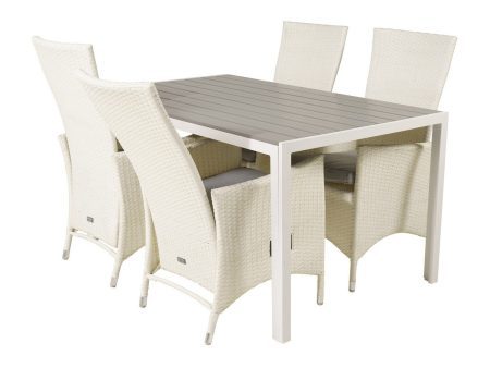 Asztal és szék garnitúra Dallas 2255 (Fehér + Szürke) Pécs Bútor boltok bútor webáruházak Baranya megye Bútor | Kerti bútorok | Étkező bútorkészletek