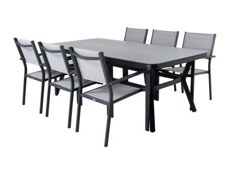 Asztal és szék garnitúra Dallas 2135 (Szürke + Fekete) Pécs Bútor boltok bútor webáruházak Baranya megye Bútor | Kerti bútorok | Étkező bútorkészletek