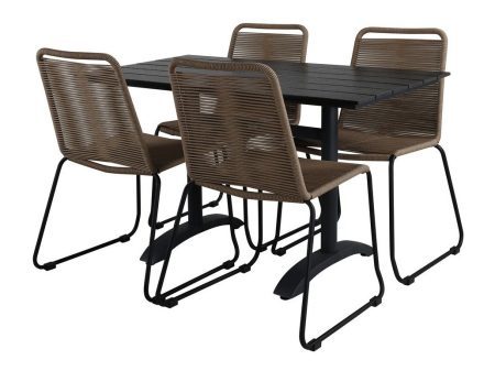 Asztal és szék garnitúra Dallas 2196 (Világosbarna + Fekete) Pécs Bútor boltok bútor webáruházak Baranya megye Bútor | Kerti bútorok | Étkező bútorkészletek