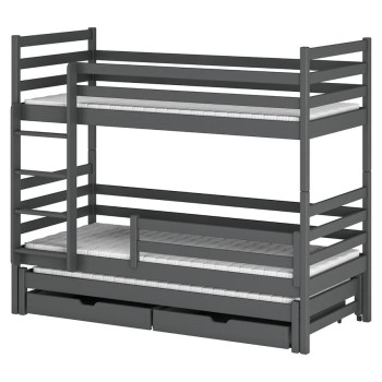 Pécs bútor Ágy – Emeletes Luk 90x200 graphite