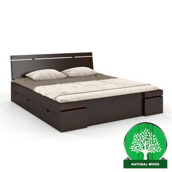 Pécs bútor Ágy fenyő Skandica Sparta maxi+fiók 140X200 palisander