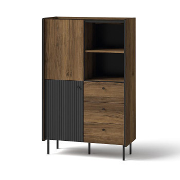 Pécs bútor Allvány Prestigo P4 2d3s War Walnut/San Seb/Black Matt