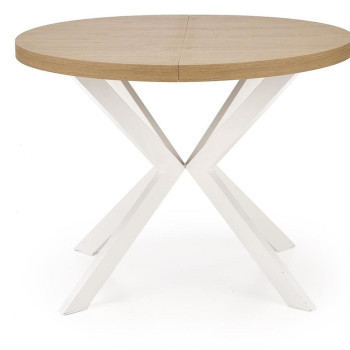 Pécs bútor Asztall Peroni 100x250 lap/acél – tölgy arany/fehér