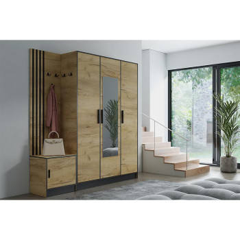 Pécs bútor Előszobafal nábytok Roj PP53 + SDS53 + SZ3D craft