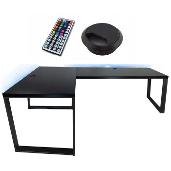 Pécs bútor Játék Íróasztal Sarok Loft Low Fekete 202x136x2.8 Modell 2