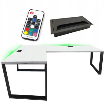 Pécs bútor Játék Íróasztal Sarok Loft Top Fehér 180x120x2.8 Modell 2