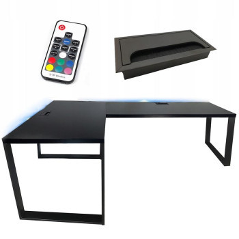 Pécs bútor Játék Íróasztal Sarok Loft Top Fekete 180x120x2.8 Modell 2