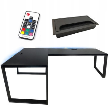 Pécs bútor Játék Íróasztal Sarok Loft Top Fekete 202x136x2.8 Modell 2