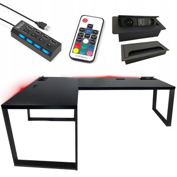 Pécs bútor Játék Íróasztal Sarok Loft Top Fekete 240x160x3.6 Modell 3