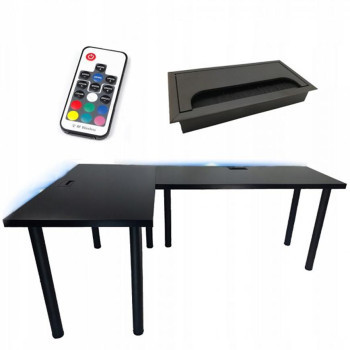 Pécs bútor Játék Íróasztal Sarok Top Fekete 180x120x2.8 Modell 2