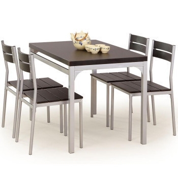 Pécs bútor Kerti asztal Malcolm + 4 székek mdf/acél – wenge