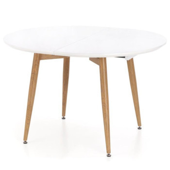 Pécs bútor Kinyitható asztalok  Caliber 160/200x90cm Fehér Mat/Tölgy San Remo/Természetes