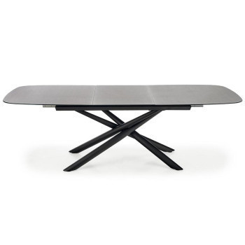 Pécs bútor Kinyitható asztalok  Capello 180/240x95cm Üveg/Acél – Sötét Hamuszürke/Fekete