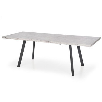 Pécs bútor Kinyitható asztalok  Dallas 160/220x90cm Mdf/Acél – Fehér Marmur/Fekete