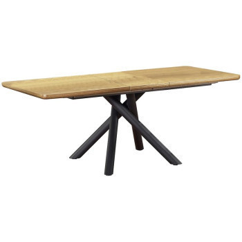 Pécs bútor Kinyitható asztalok  Derrick 160/200x90cm Mdf/Acél – Tölgy Természetes/Fekete