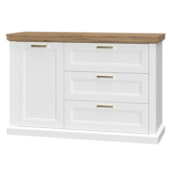 Pécs bútor Komód 1d3s Tara k13/ta white/pacific walnut