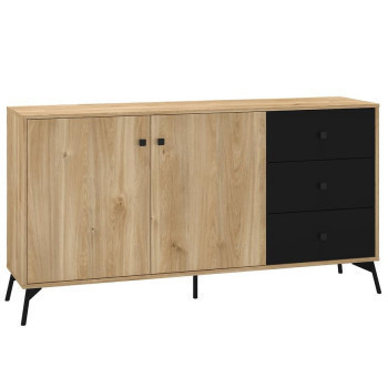 Pécs bútor Komód Agis 04 honey castello oak/black mat