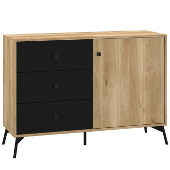 Pécs bútor Komód Agis 05 honey castello oak/black mat