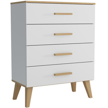 Pécs bútor Komód Dita 4S white/oak sonoma
