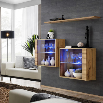 Pécs bútor Komód+Falipolc Switch Sb III Led Wotan