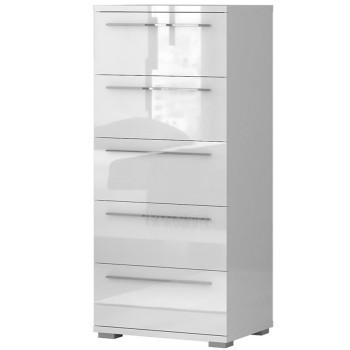Pécs bútor Komoód Piano 5S F5/PN-70/KA/70 crystal white