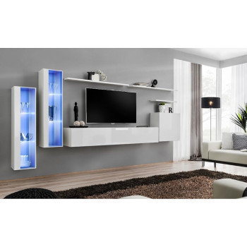 Pécs bútor Nappali bútor Switch üveg+LED XI fehér