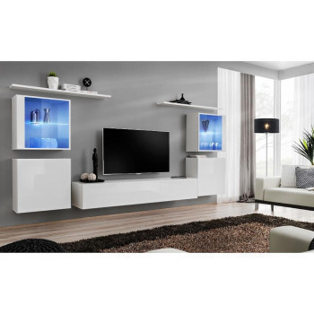 Pécs bútor Nappali bútor Switch üveg+LED XIV fehér