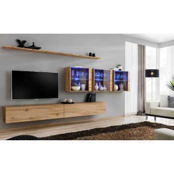 Pécs bútor Nappali bútor Switch XVII üveg +LED Wotan