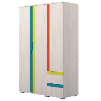 Pécs bútor Sarokszekrény JOY-G32 polar pine/mango/lime/torquise
