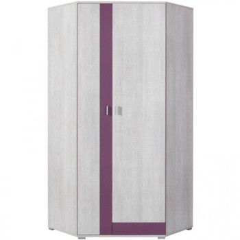 Pécs bútor Sarokszekrény Next NX-2 90 cm fenyő fehér/viola