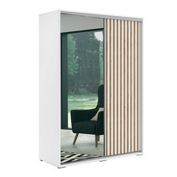 Pécs bútor Szekrény Kair fehér/lamel arany craft 150x215x62