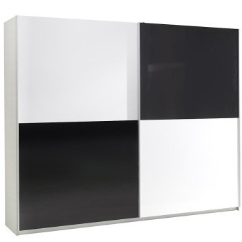Pécs bútor Szekrény Lux 4 244 cm fekete/fehér