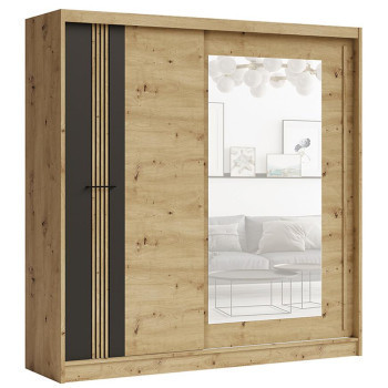 Pécs bútor Szekrény Molto ML-200 artisan/fekete