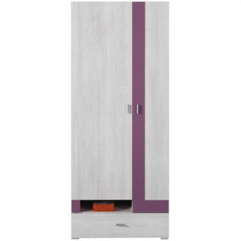 Pécs bútor Szekrény Next NX-3 80 cm fenyő fehér/viola