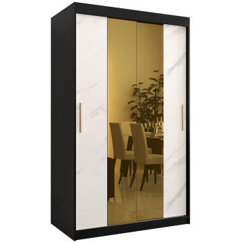 Pécs bútor Szekrény Platinum T1 120 fekete márvány/fehér