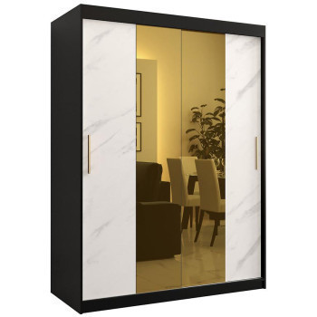 Pécs bútor Szekrény Platinum T1 150 fekete márvány/fehér