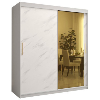 Pécs bútor Szekrény Platinum T2 180 fehér márvány/fehér